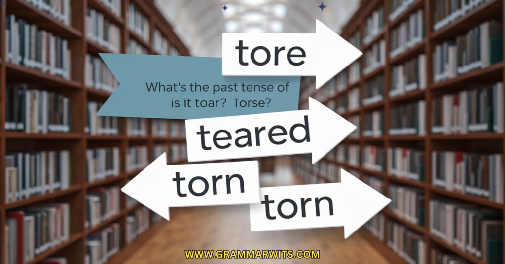 past tense of tear tore teared or torn