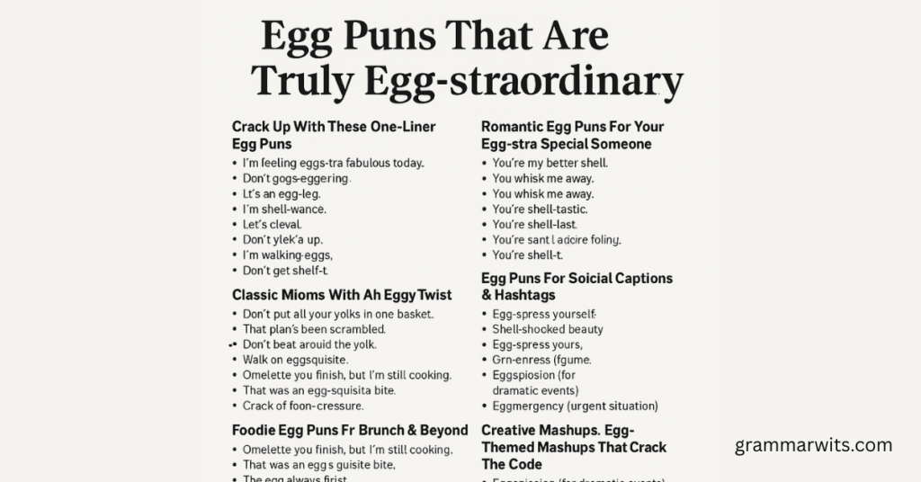 Classic Idioms With an Eggy Twist