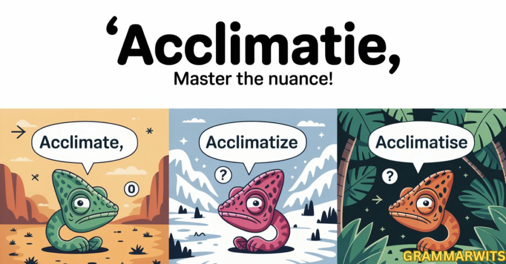 Practical Examples from Real Sources Acclimate vs Acclimatize vs Acclimatise