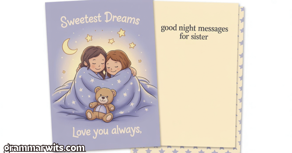 Long-Distance Good Night Messages
personalized good night wishes, cute good night texts for sister, bedtime wishes for sister, emotional good night messages,