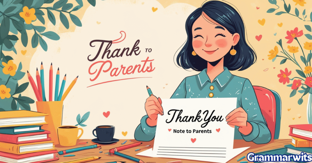Thank You Notes to Parents From Teacher for Support